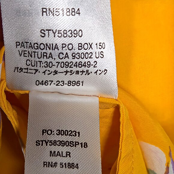 Patagonia Work Wear Golden Yellow Floral Pockets Dress - Size Medium - Picture 8 of 8